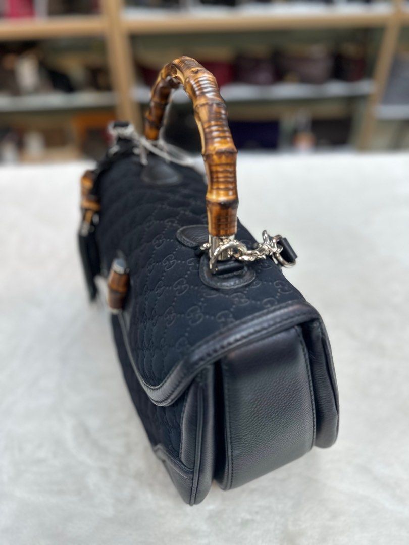 Gucci Neoprene New Bamboo Top Handle Flap Bag Luxury Bags