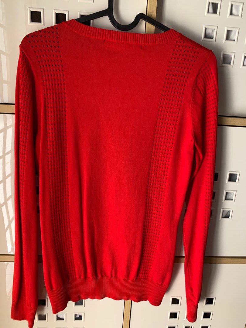 Red knit sweater clearance womens