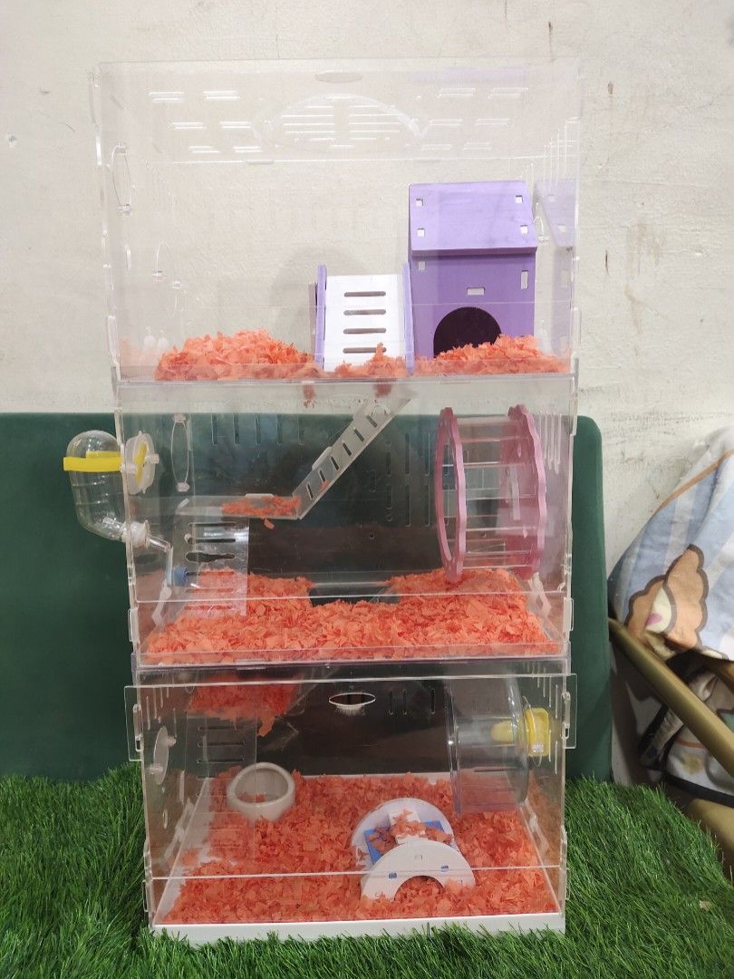 Hamster cage acrylic with tray