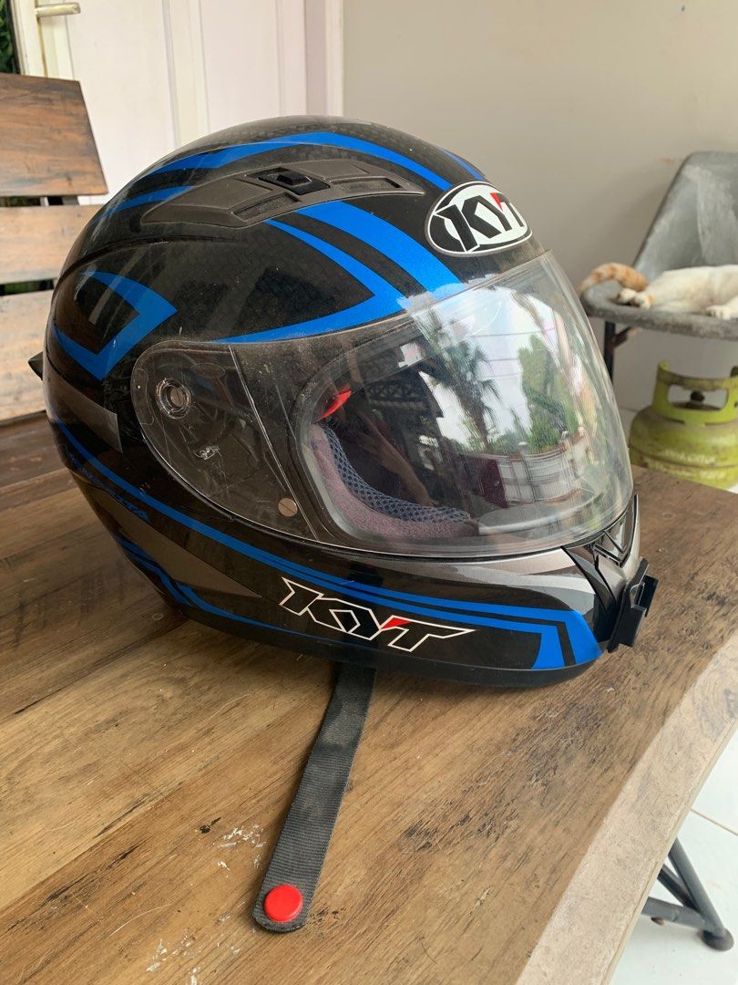 HELM KYT FALCON CARBON BLACK BLUE NOT KYT VENDETTA Aksesoris
