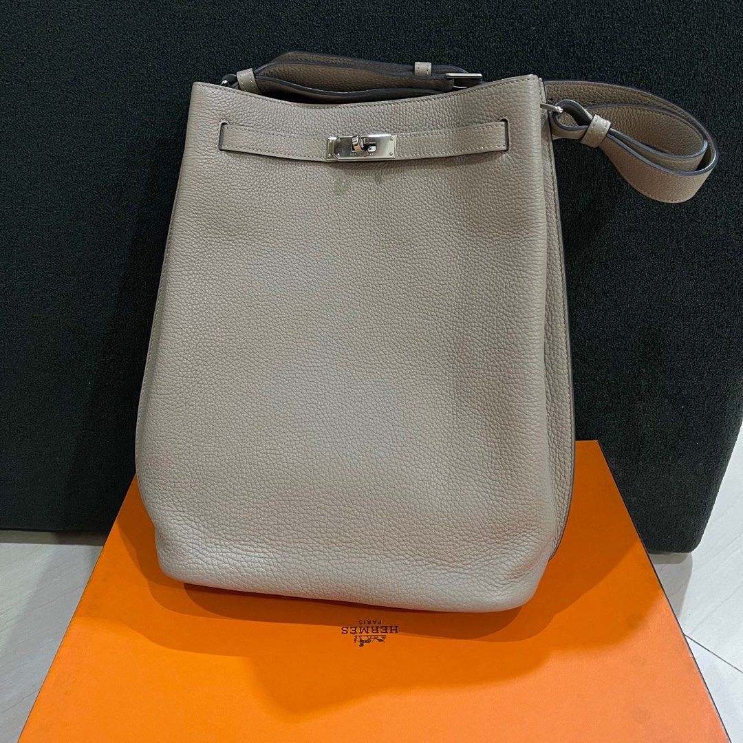 Hermes Kelly Depeches Gris Etain PHW, Luxury, Bags & Wallets on Carousell