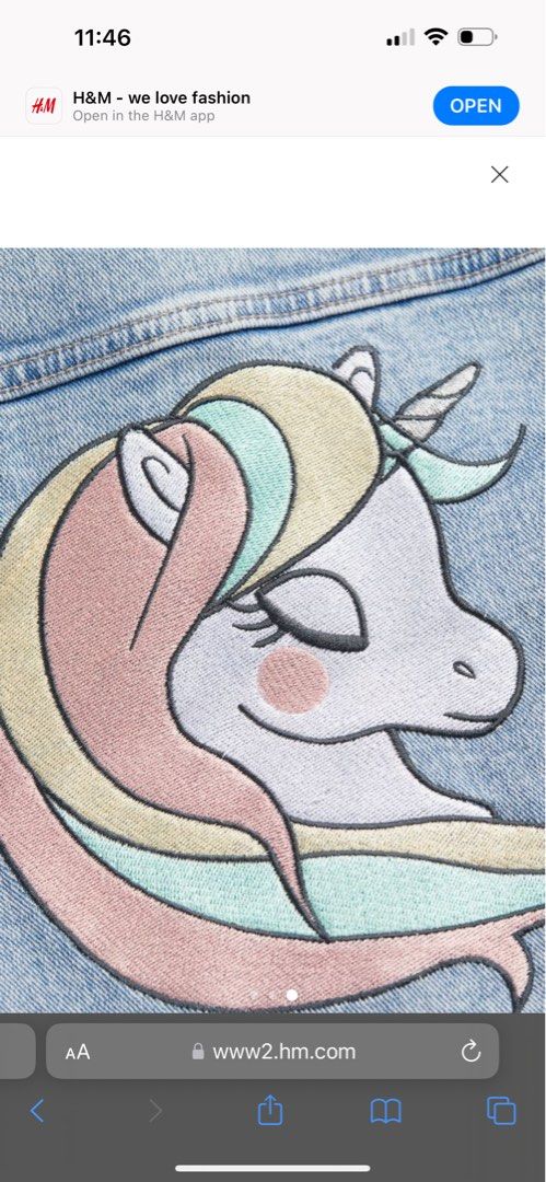 Unicorn denim jacket h&m hotsell