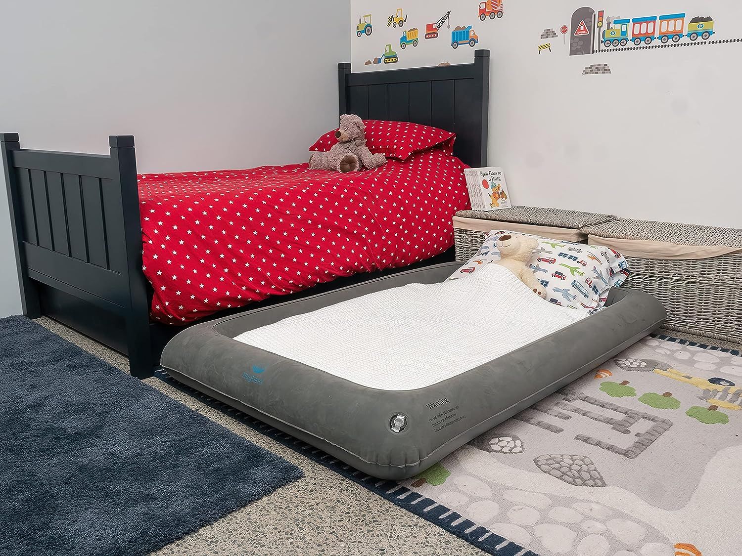 HUGBINO Inflatable Toddler Travel Bed Kids Air Mattress Portable Blow Up Bed for Children Lightweight and Sturdy Floor Beds and Mattresses for Youth Durable Traveling Accessories for Toddlers Babies