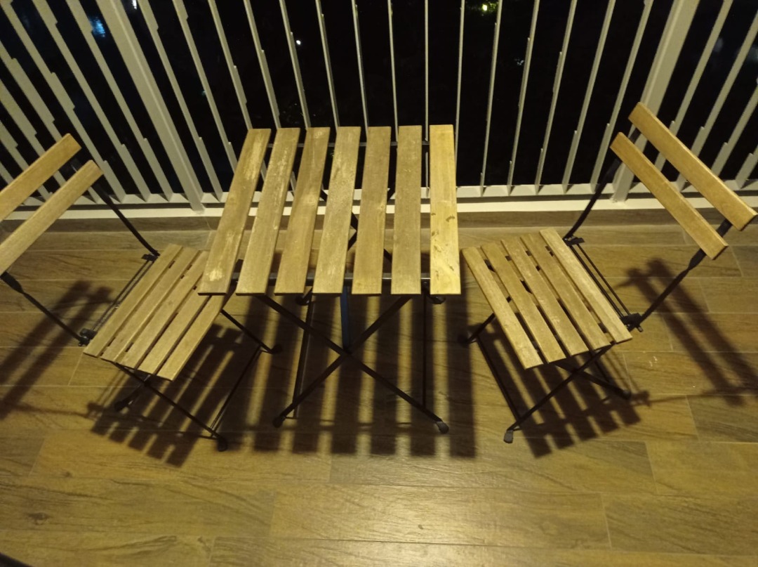 IKEA TARNO foldable outdoor table + 2 chairs, Furniture & Home Living