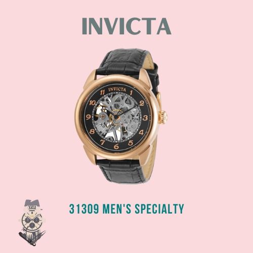 Invicta mens watch leather band deals