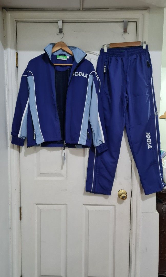 Joola Jacket & Jogging Pants Set (Category: Activewear) located in Manila. Submitted by princesssugarrush (Listing ID 1260875719, Image 1). Description: Brand New Joola Jacket & Jogging Pants Set - brand new - unisex - fits medium built -tag size Euro XXS but fits Asian medium measurements (laid flat) chest: 20" (40" circumference) lenght: 24" Pants: waist: 24"-36" hips: 44" length: 39".