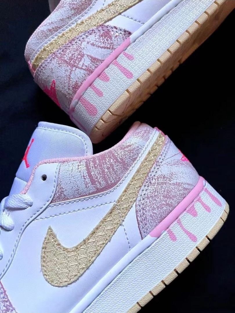 Air jordan 1 low beige pink sales