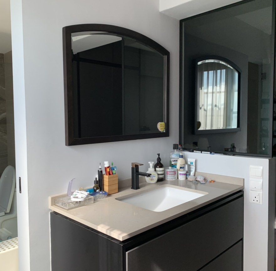 Large/Black bathroom mirror, Furniture & Home Living, Home Decor ...