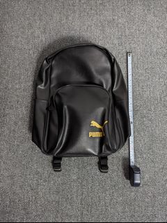 LEGIT Puma Leather Backpack Laptop Bag Black