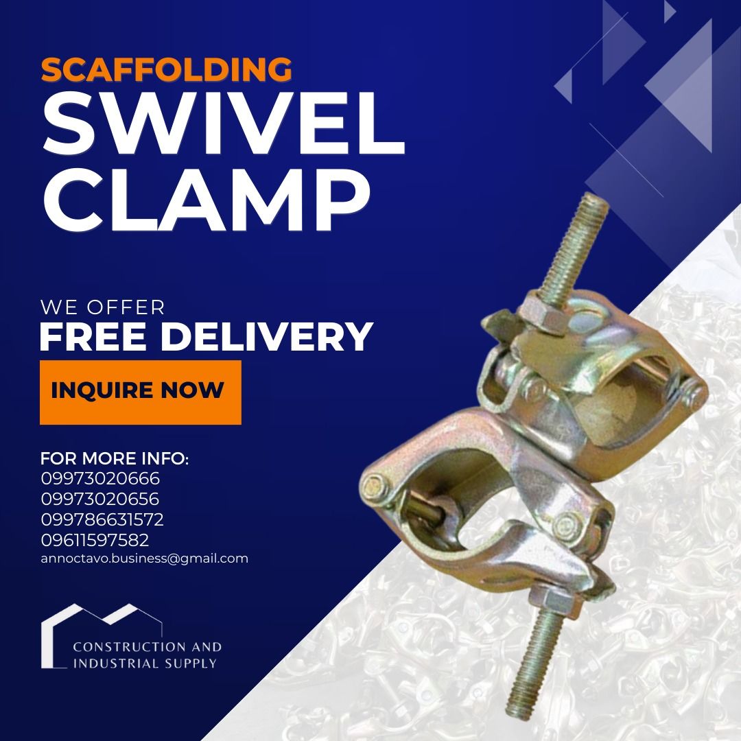 Clamping Tools | Workshop Essentials | DIY Projects | Woodworking | Metalworking | Construction Tools | Swivel Base | Workpiece Holding (Category: Construction Tools & Equipment) located in Manila. Submitted by daniel_rb.business (Listing ID 1260956042, Image 1). Description: A swivel clamp is a versatile mechanical tool with two main components: a clamp head for adjusting clamping force and a swivel base that enables the head to rotate. This dev