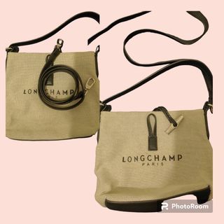 Longchamp, Bags, Vintage Longchamp Bucket Fold Over Bag Canvas Leather  Trim Used Condition