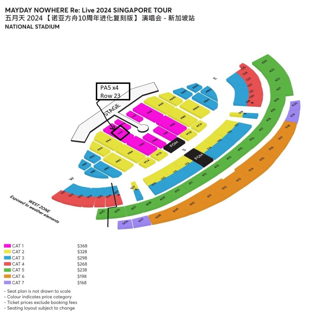 Mayday Concert 2024 tickets x4 Cat 1 14 Jan 2024 (Sun), Tickets