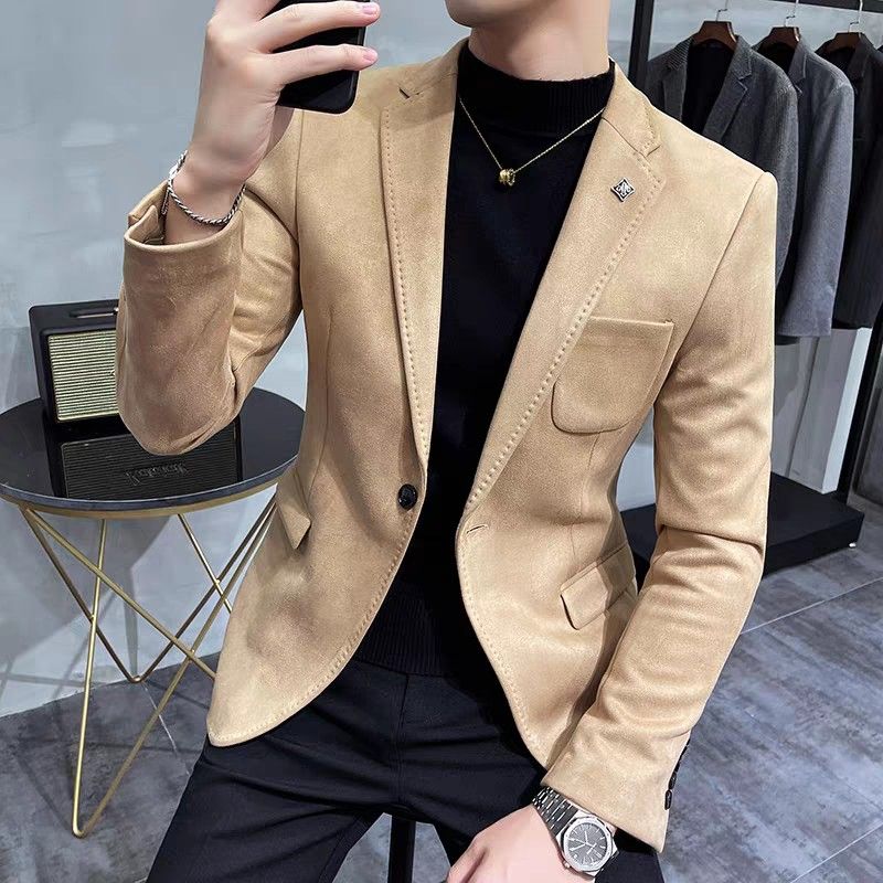 Men blazer jacket velvet suede grey blazer yellow blazer blue blazer black blazer men men suit men grey blazer men kaki blazer men green blazer Men s Fashion Coats Jackets and Outerwear on