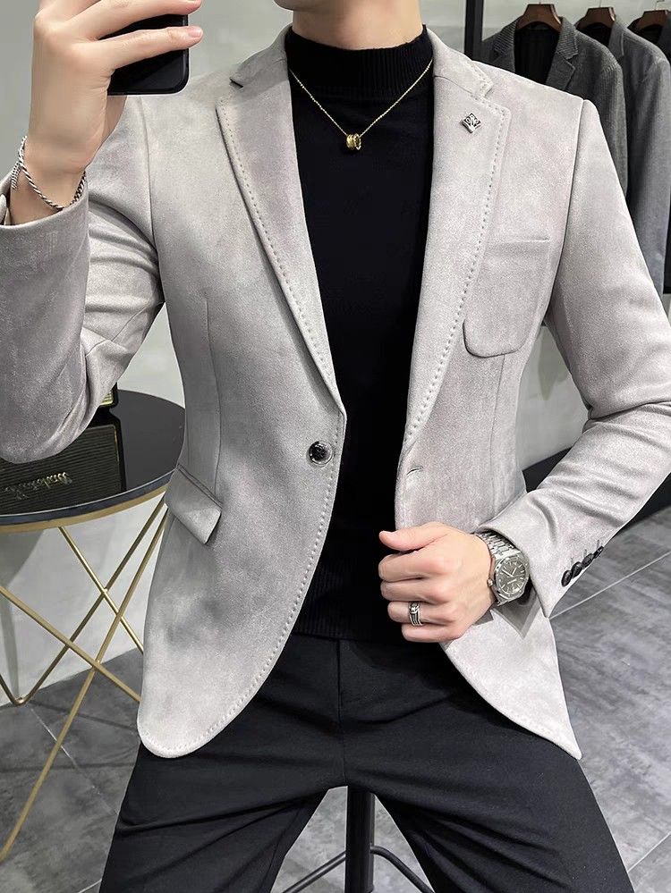 Men blazer jacket velvet suede grey blazer yellow blazer blue