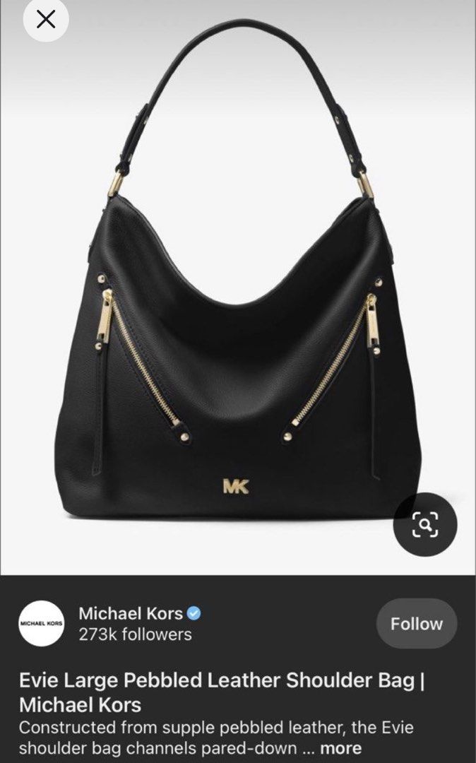 Evie large pebbled shop leather shoulder bag