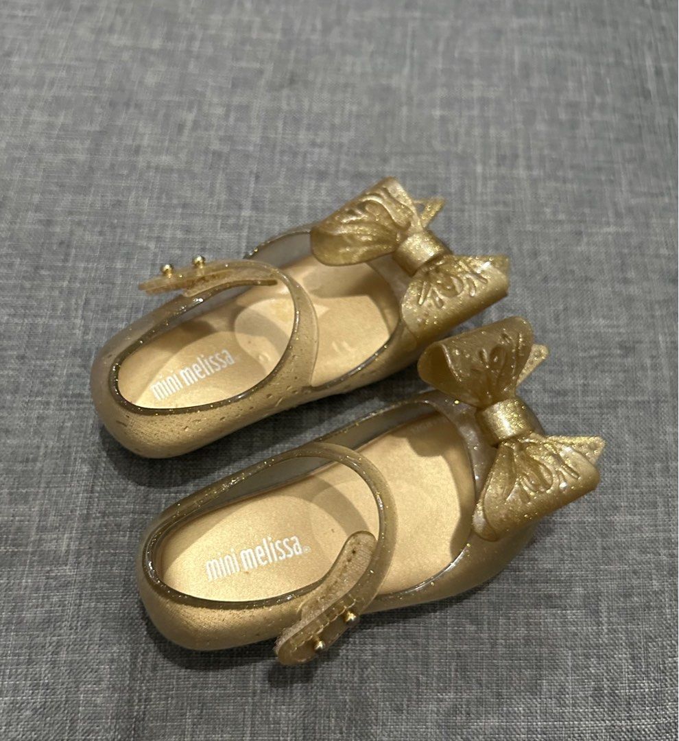 Mini melissa gold on sale shoes