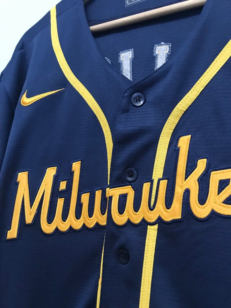 MLB Jersey Milwaukee Blue Black Jersey