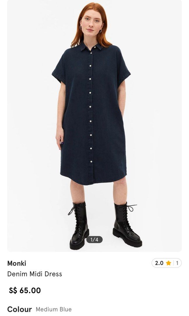 monki black denim dress Monki Denim dress - black - (Pre-owned)