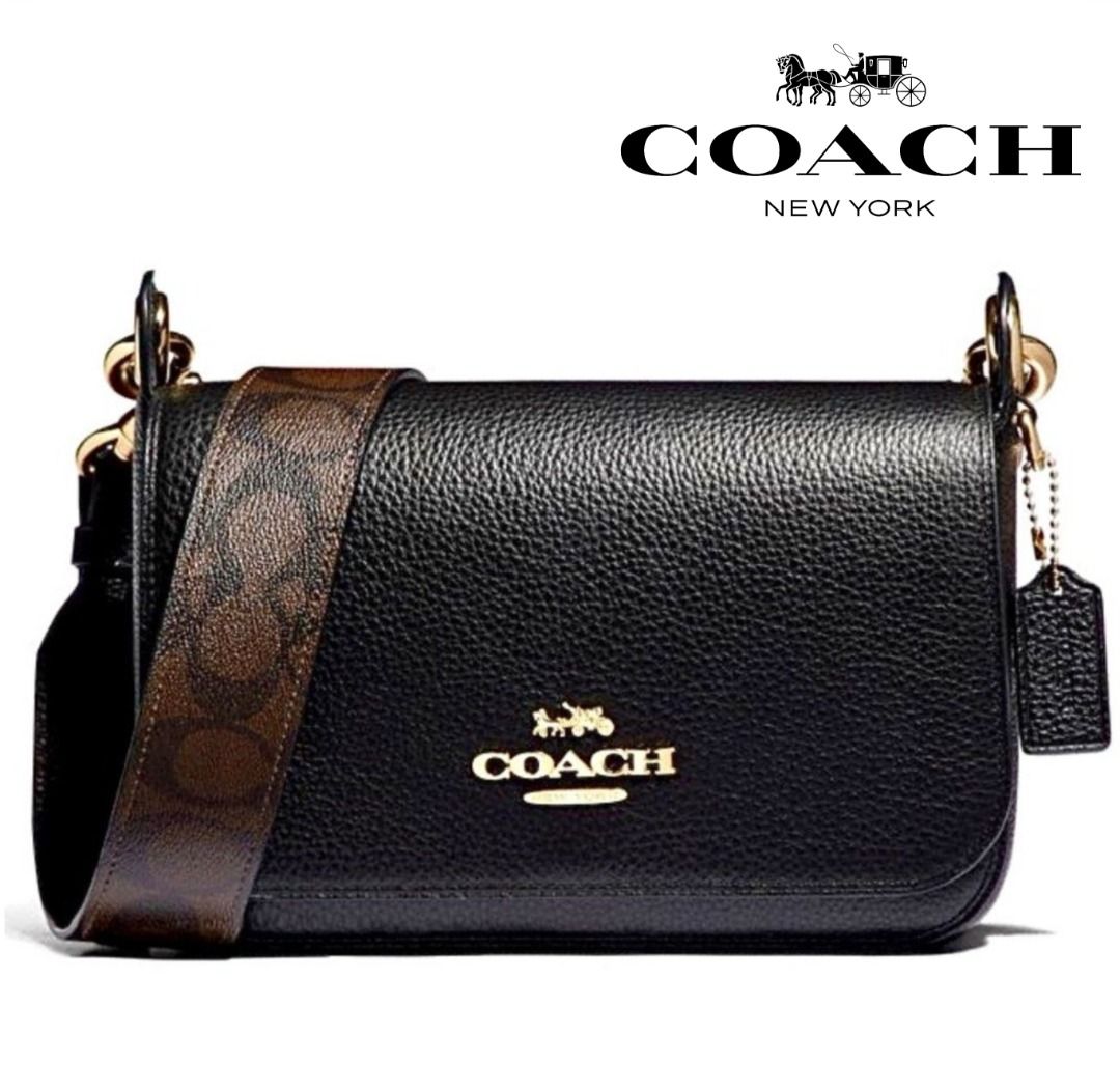 New Coach Original Classic Black Collection SMALL JES MESSENGER IN SIGNATURE Dark Brown Signature Crossbody Sling Bag For Women Come With complete Set