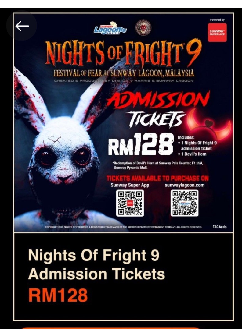 Night of Fright on Oct 2023, Tickets & Vouchers, Event Tickets on Carousell