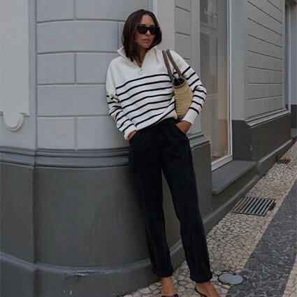 Mango striped sweater best sale zip