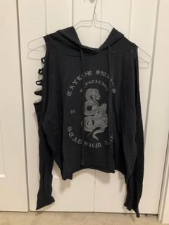 OFFICIAL Taylor Swift Reputation Black Cut Out Hooded Top