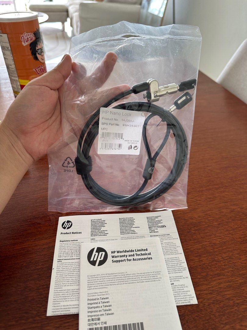 Original HP Nano Keyed Cable Lock (Kensington Lock), Computers & Tech
