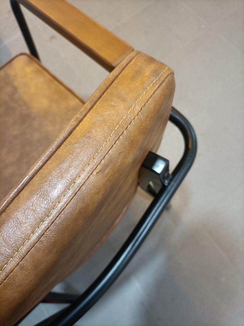 OTAKI Chair in VINTAGE BROWN PU (one only), Furniture & Home Living