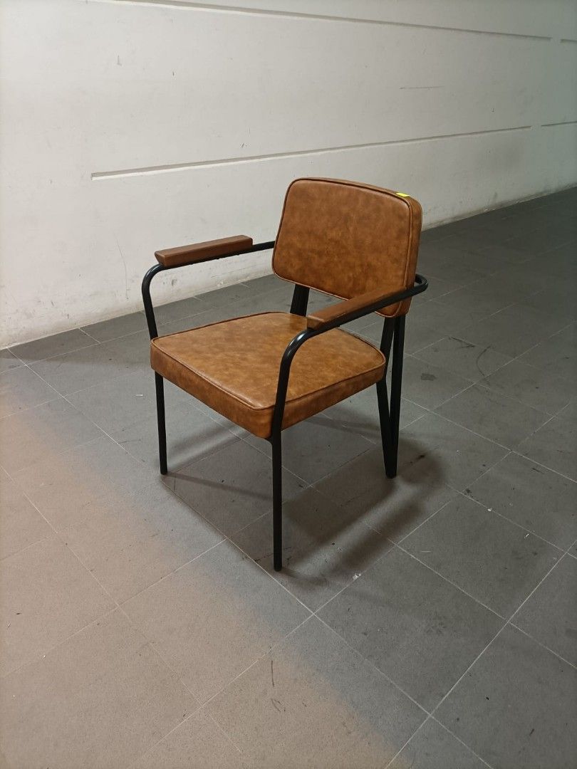 OTAKI Chair in VINTAGE BROWN PU (one only), Furniture & Home Living
