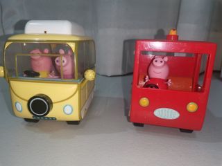 Peppa Pig bus and firetruck toy (original), sold as set