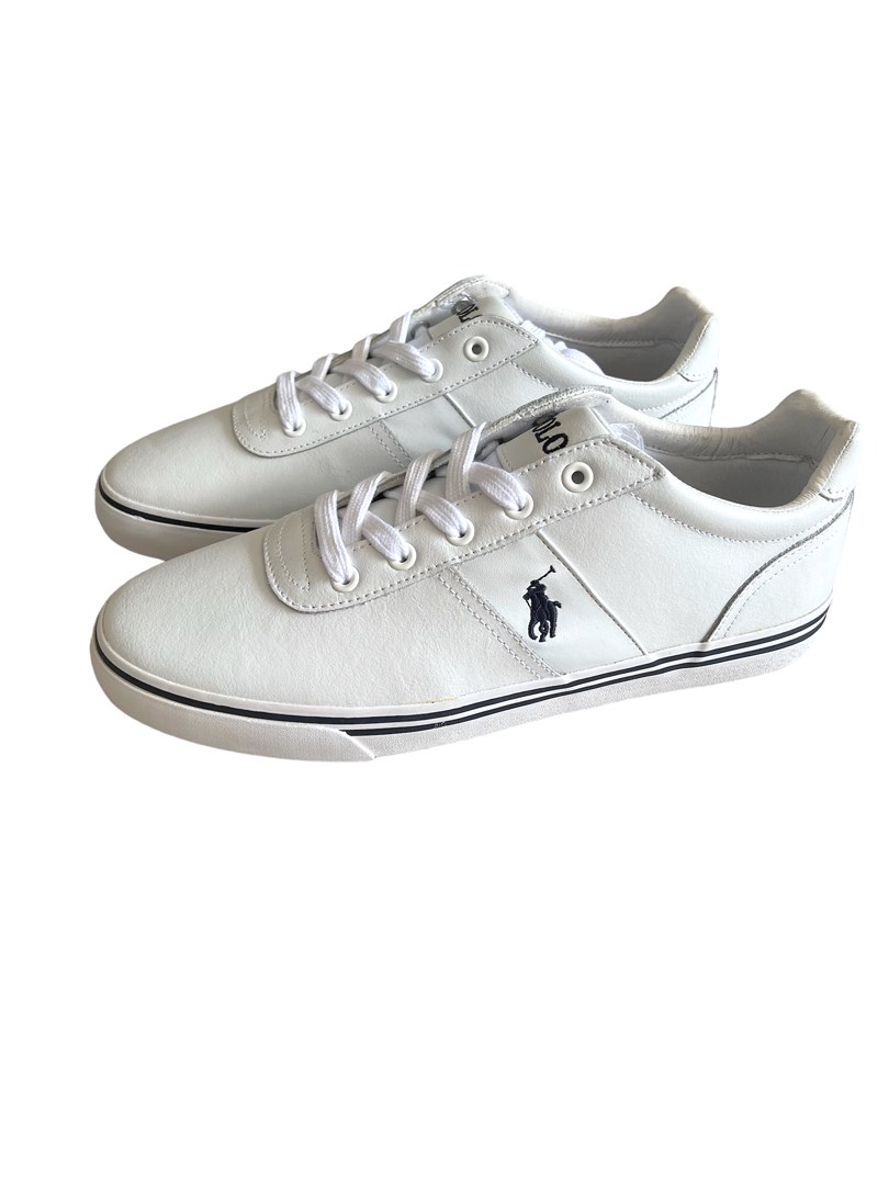 Polo Ralph Lauren Mens Hanford White Leather Sneakers