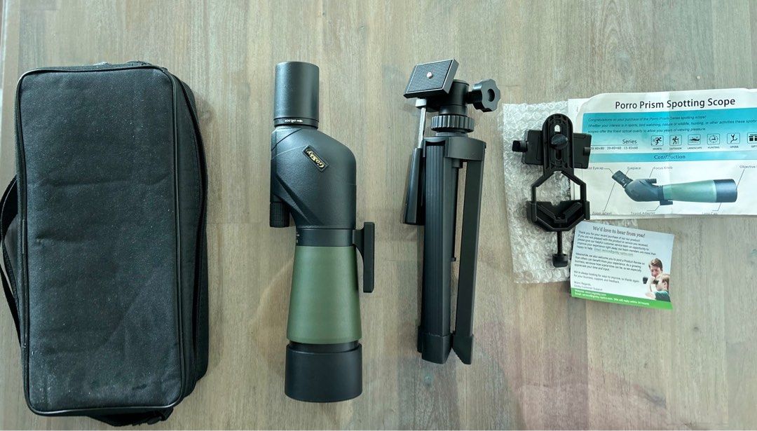 GOSKY 20-60 X 80 Porro Prism Spotting Scope- Waterproof Scope For Bird Watching Target Shooting Archery Range Outdoor Activities