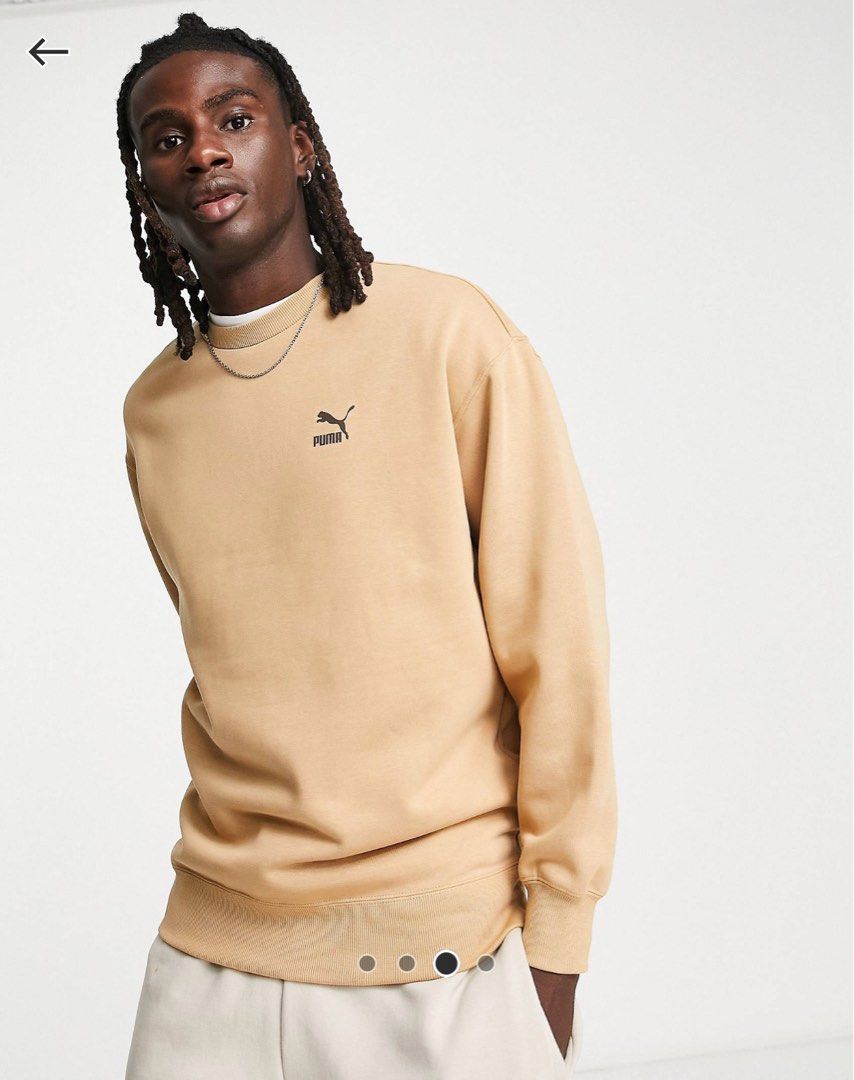 Puma safari back print sweatshirt in tan size L Men s Fashion Coats Jackets and Outerwear on Carousell