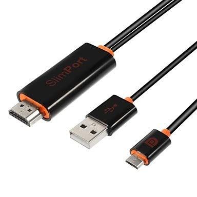 QAZSE Slimport MyDP Male to HDMI Male Full HD Cable w Micro USB for Nexus 4 5 7 Cell Phones G2 G3 G PRO G pad More