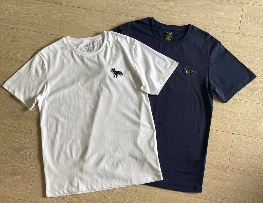 Ralph Lauren frenchie tee t-shirt, 名牌, 服裝- Carousell