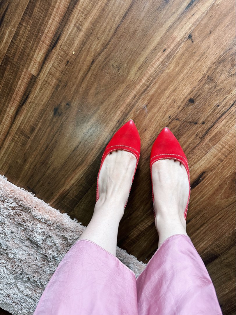 Red Calvin Klein Kitten heels, Women's Fashion, Footwear, Heels on