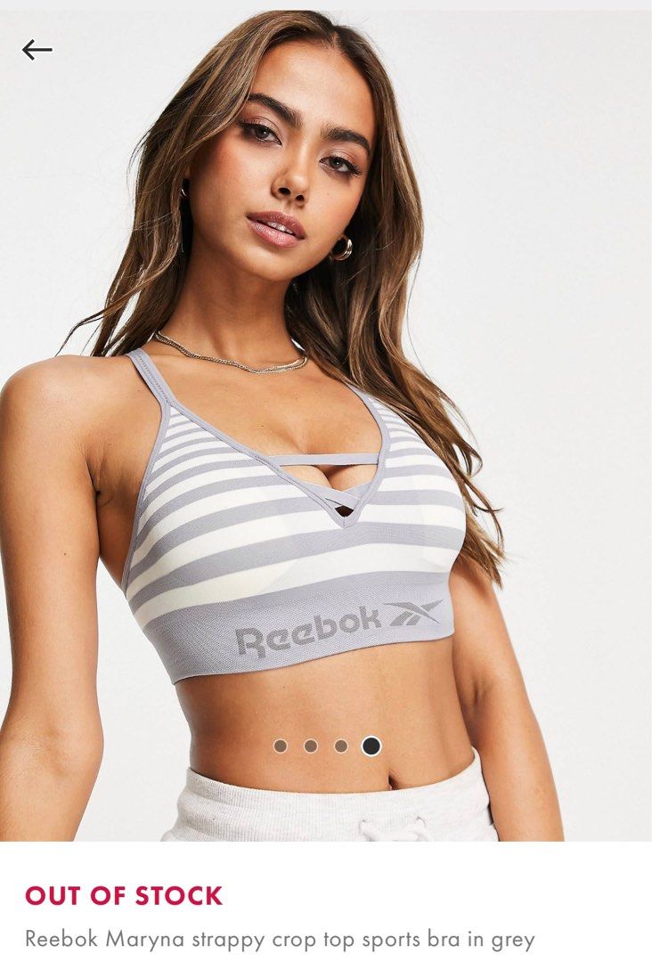 Reebok Maryna Strappy sports bra grey size S Women s Fashion
