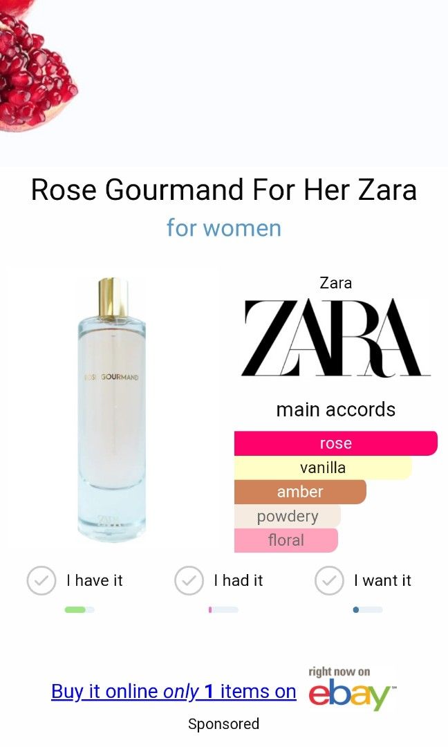 Zara Perfume Rose Gourmand Rose Gourmand For Her 100ml By ZARA Original  Tester New Releases