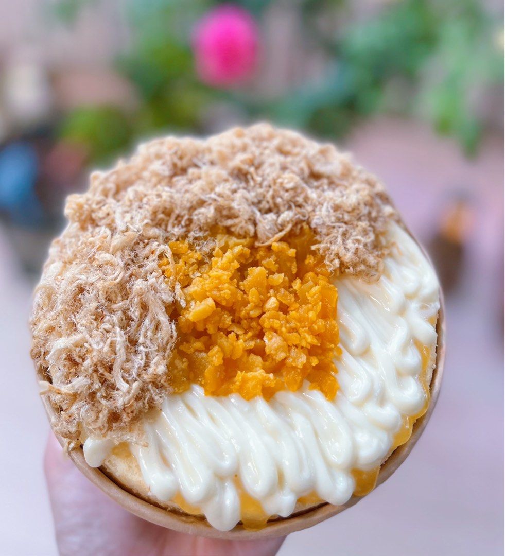 Salted egg & pork floss chiffon cake, Food & Drinks, Homemade Bakes on