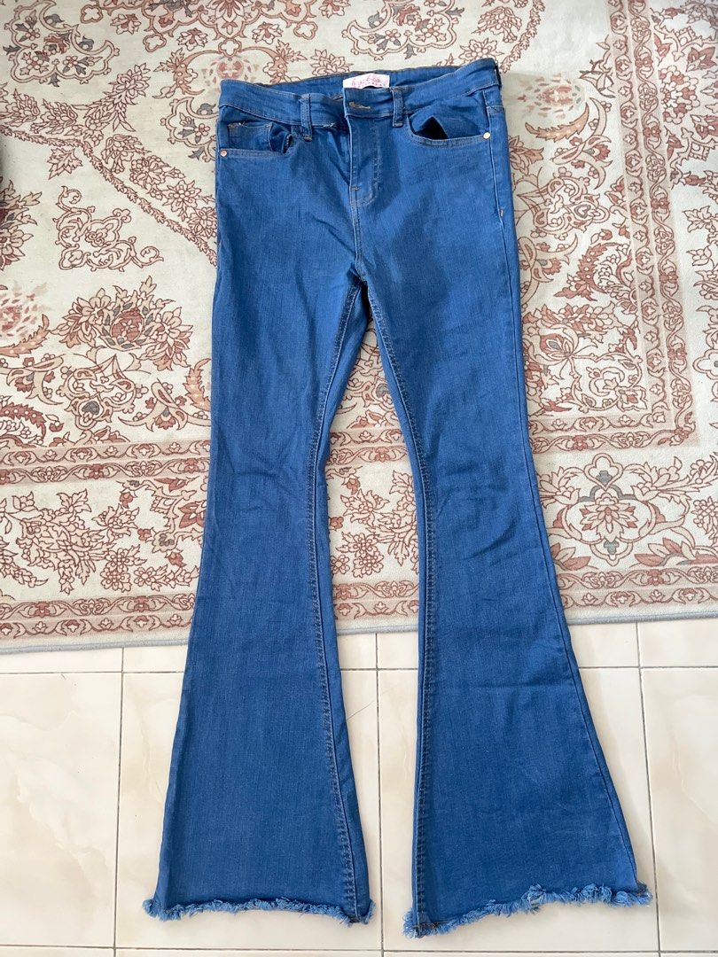 Seluar jeans bell bottom hot sale