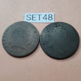 SET OF TWO OLD SPANISH COIN