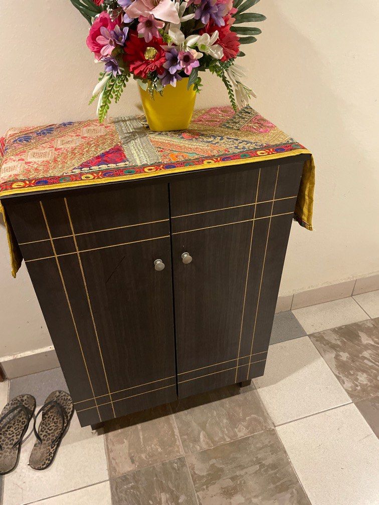 Shoe dark wood, Furniture & Home Living, Furniture, Shelves