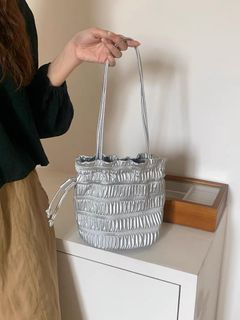 Strathberry 'lana Nano' Panelled Bucket Shoulder Bag In Tan