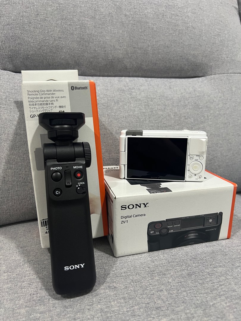 Sony ZV1 with Shooting Grip vlogging camera, Photography, Cameras on