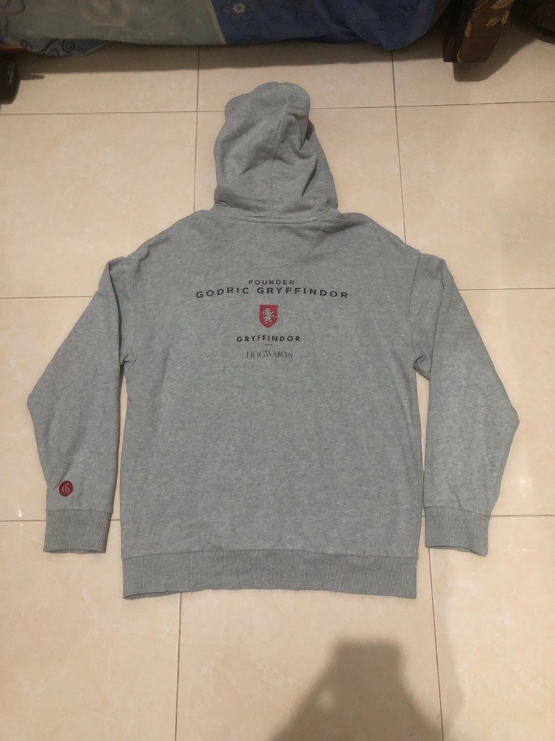 SPAO x Harry Potter Hoodie Abu pocket SPAO film buku Harry Potter patch logo Gryffindor backhit Godric Gryffindor founder Hogwarts