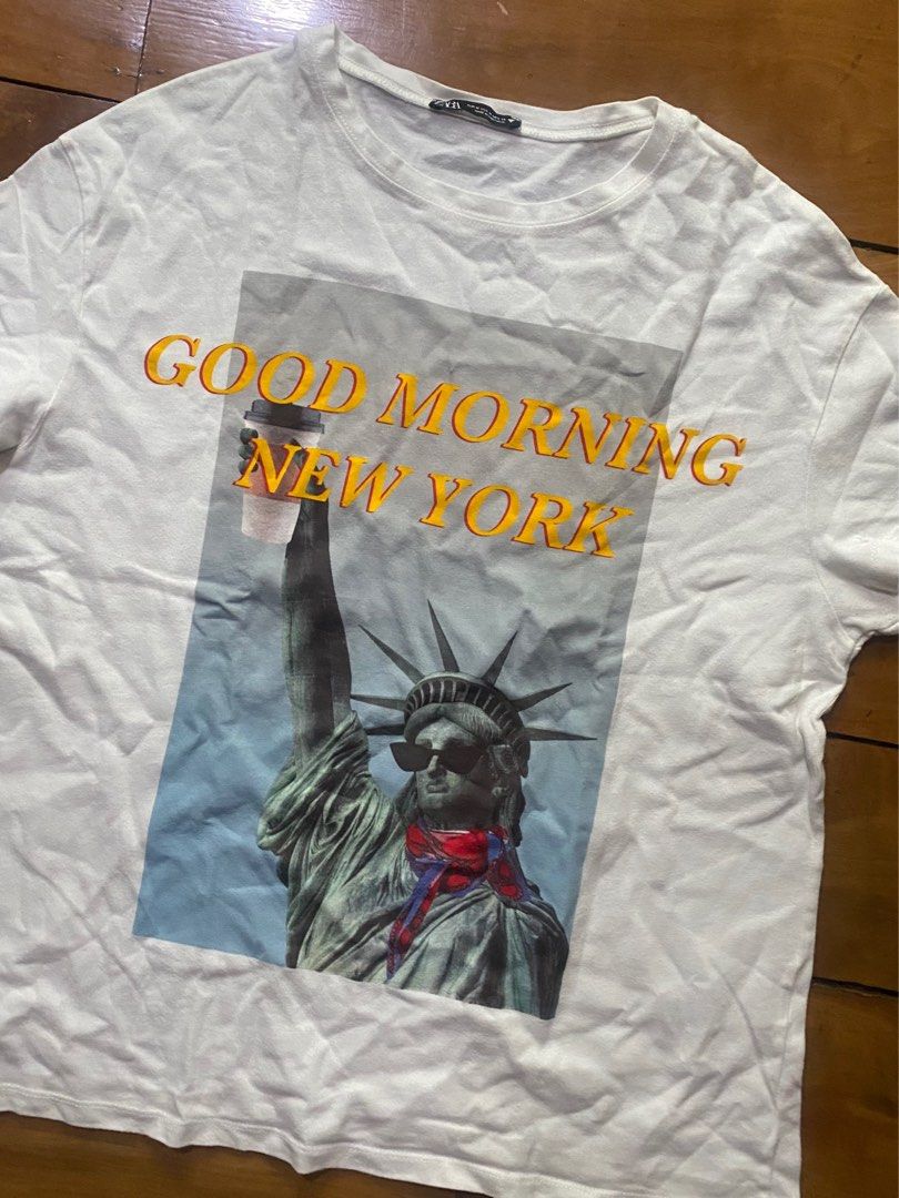 ZARA NEW YORK SHIRT WITH Stitched Statue Of Liberty Print Size Small