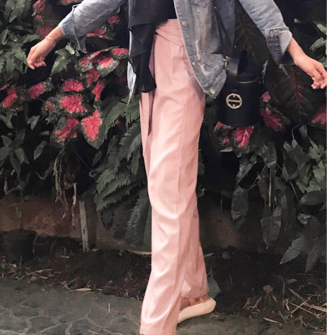 Striped tie waist on sale pants