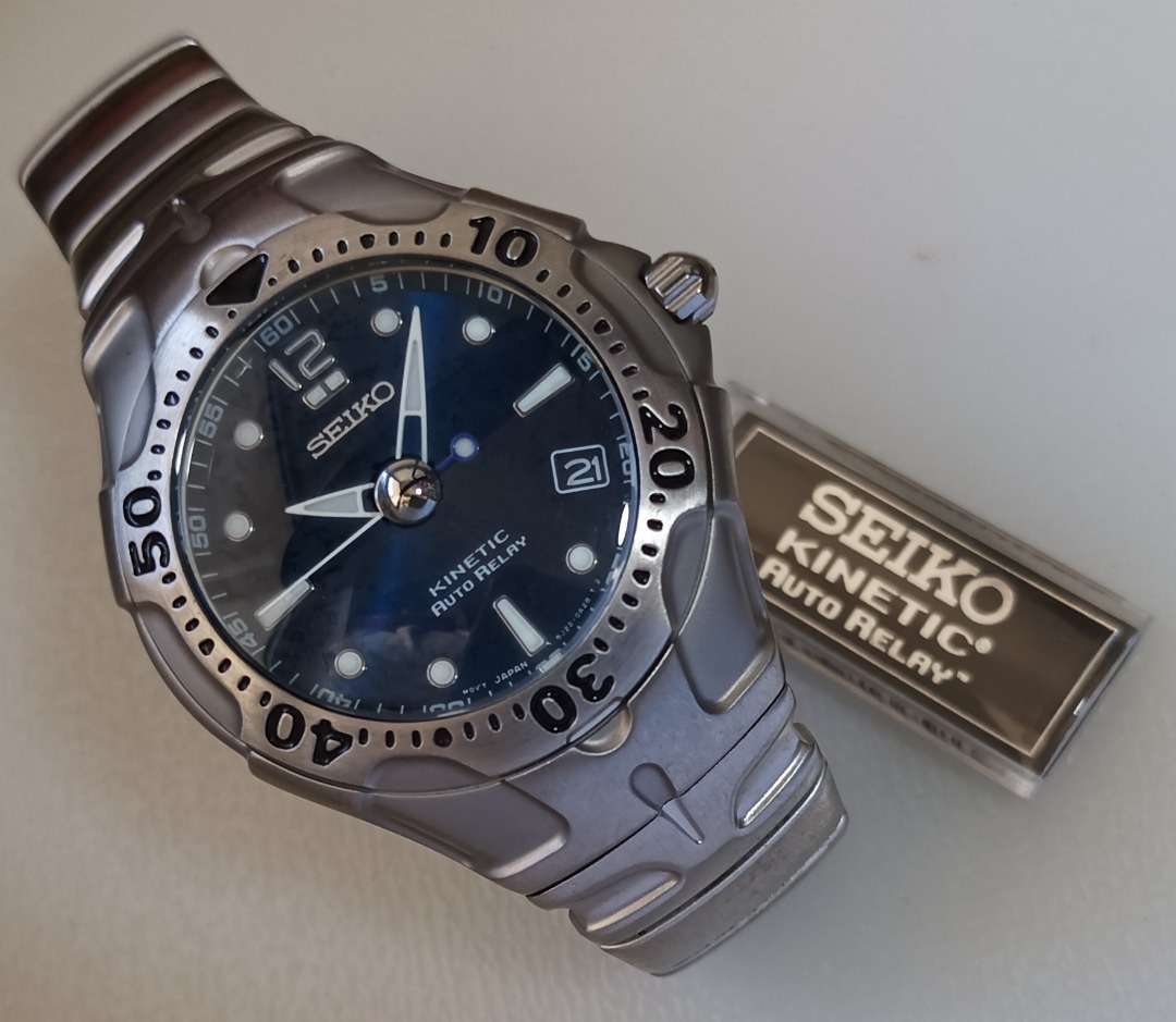 Seiko kinetic sales auto relay titanium