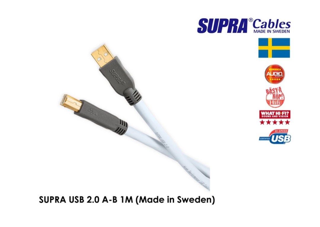 SUPRA USB A to USB B audio cable (Made in Sweden) audiophile, Audio