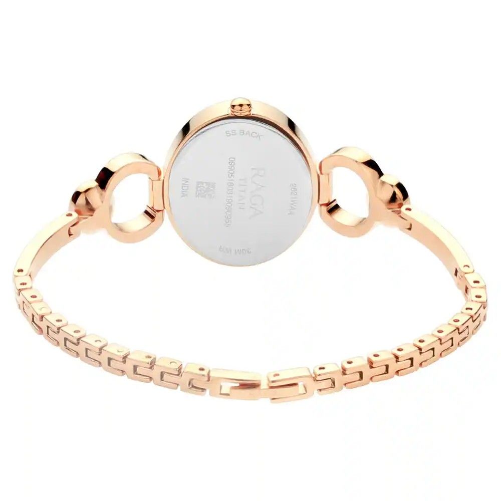 TITAN Raga Viva Rose Gold Dial Analog Day and Date Metal Strap
